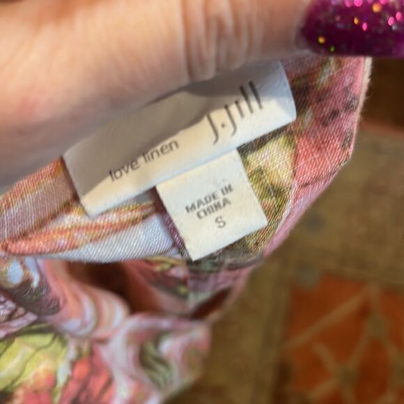 J. Jill Love Linen Pink Floral Linen Sleeveless Shift Dress, S! - Picture 6 of 8